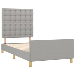 vidaXL Bed Frame without Mattress Light Grey 100x200 cm Fabric