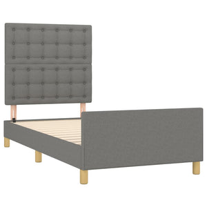 vidaXL Bed Frame without Mattress Dark Grey 100x200 cm Fabric