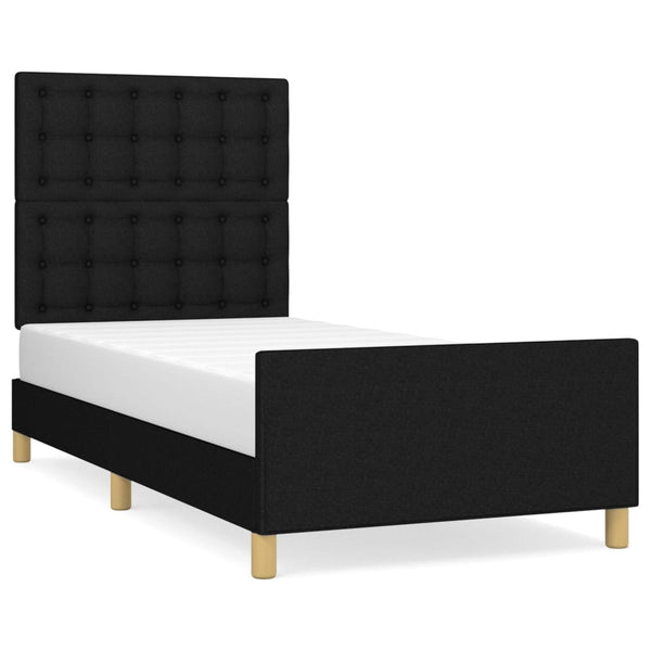 vidaXL Bed Frame without Mattress Black 100x200 cm Fabric