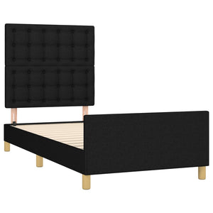 vidaXL Bed Frame without Mattress Black 100x200 cm Fabric