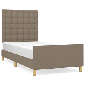 vidaXL Bed Frame without Mattress Taupe 100x200 cm Fabric