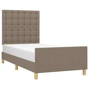vidaXL Bed Frame without Mattress Taupe 100x200 cm Fabric