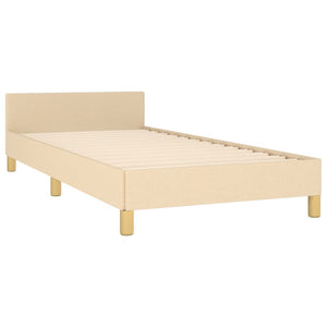 vidaXL Bed Frame without Mattress Cream 100x200 cm Fabric