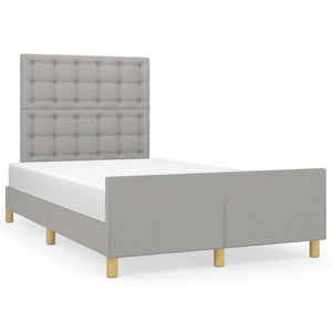 vidaXL Bed Frame without Mattress Light Grey 120x200 cm Fabric