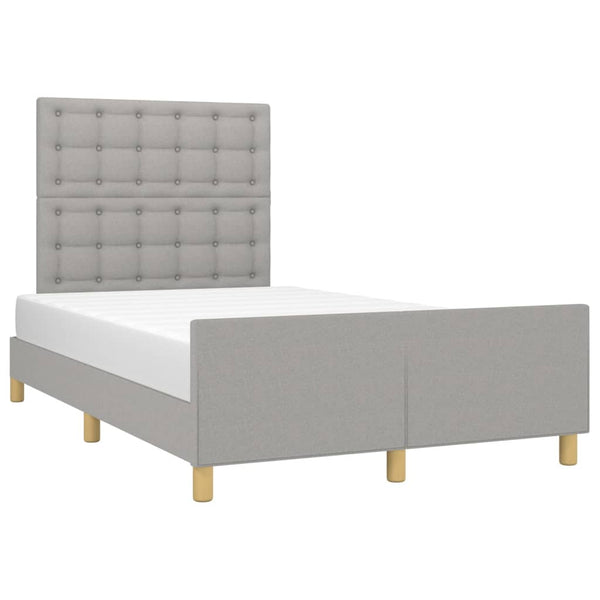 vidaXL Bed Frame without Mattress Light Grey 120x200 cm Fabric