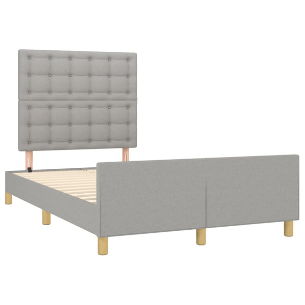 vidaXL Bed Frame without Mattress Light Grey 120x200 cm Fabric