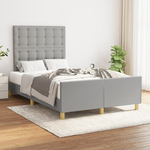 vidaXL Bed Frame without Mattress Light Grey 120x200 cm Fabric