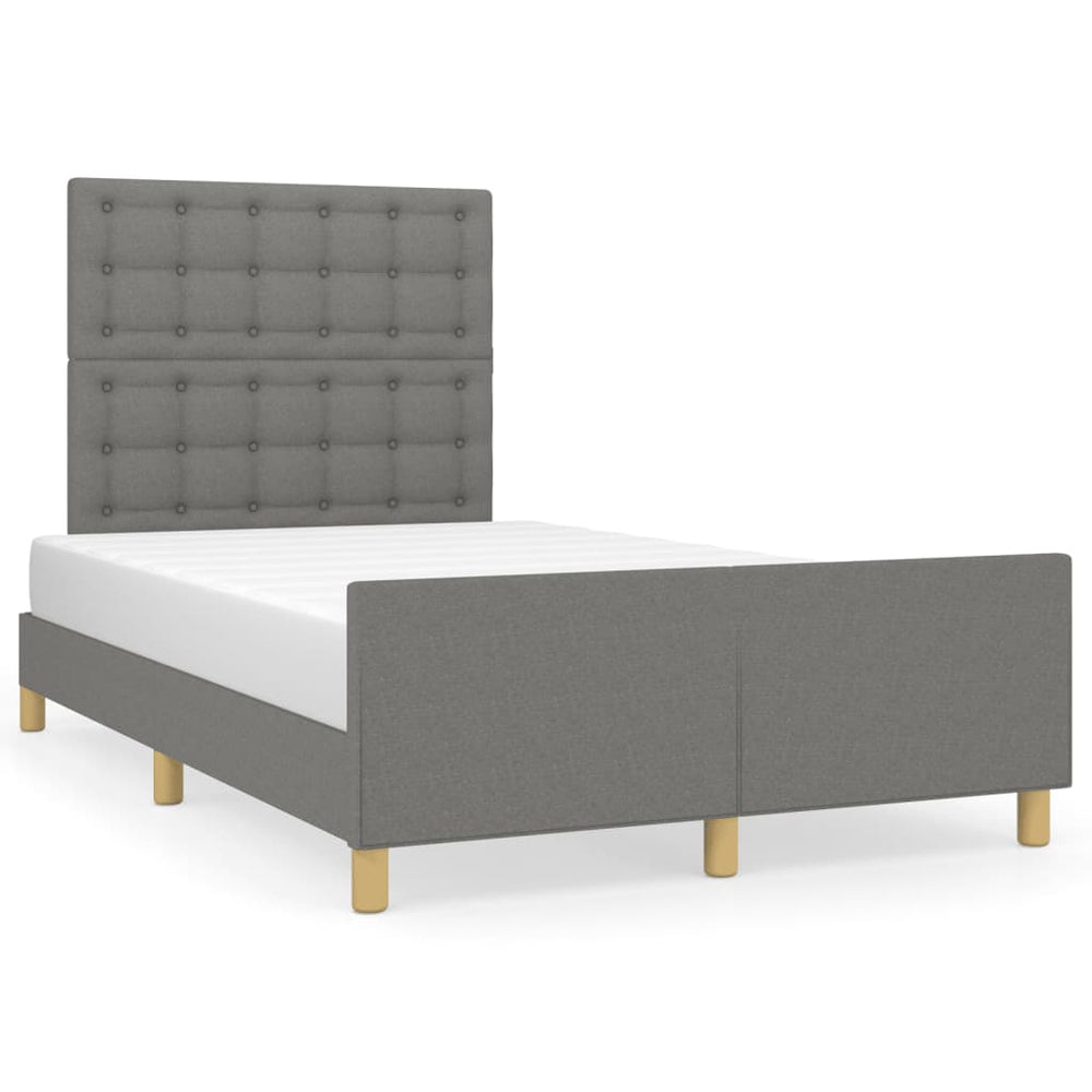 vidaXL Bed Frame without Mattress Dark Grey 120x200 cm Fabric