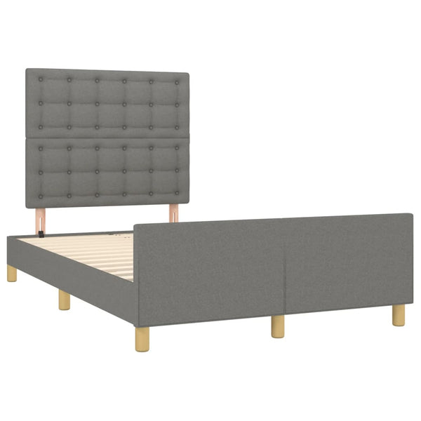 vidaXL Bed Frame without Mattress Dark Grey 120x200 cm Fabric