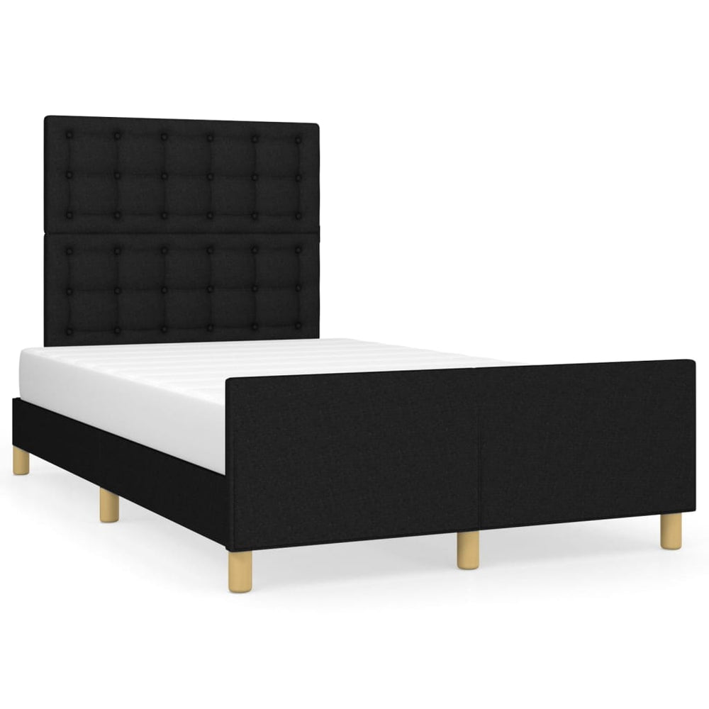 vidaXL Bed Frame without Mattress Black 120x200 cm Fabric