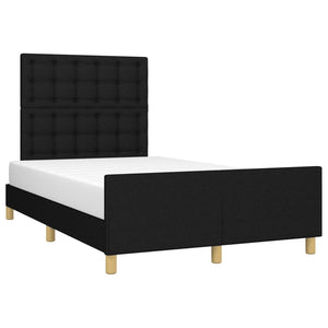 vidaXL Bed Frame without Mattress Black 120x200 cm Fabric
