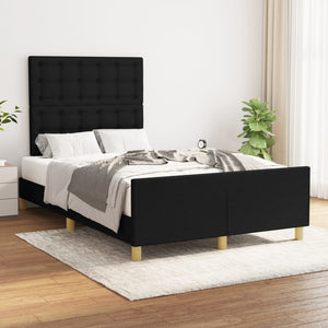 vidaXL Bed Frame without Mattress Black 120x200 cm Fabric