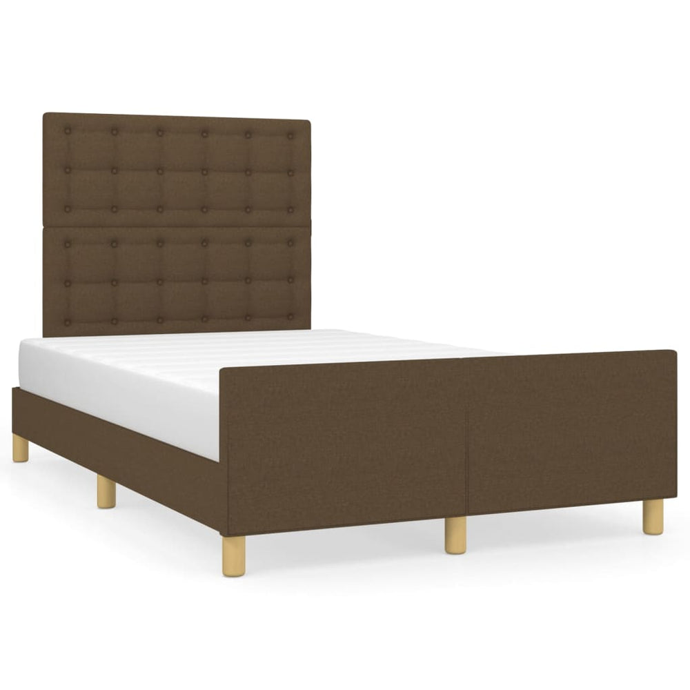 vidaXL Bed Frame without Mattress Dark Brown 120x200 cm Fabric