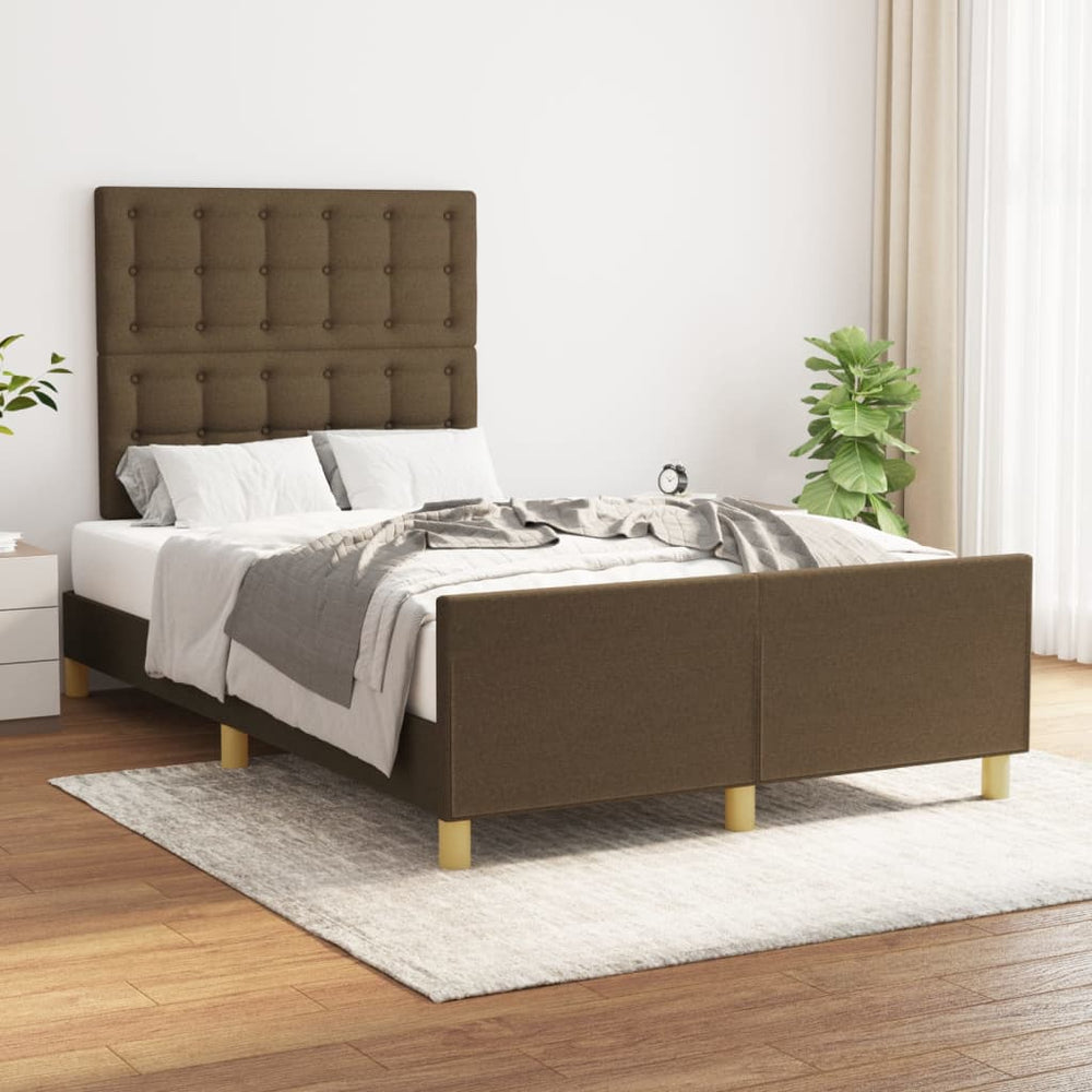 vidaXL Bed Frame without Mattress Dark Brown 120x200 cm Fabric