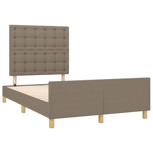 vidaXL Bed Frame without Mattress Taupe 120x200 cm Fabric