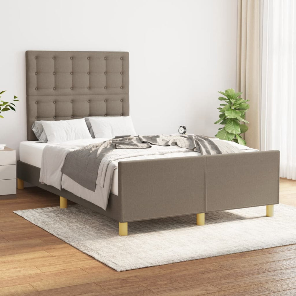 vidaXL Bed Frame without Mattress Taupe 120x200 cm Fabric
