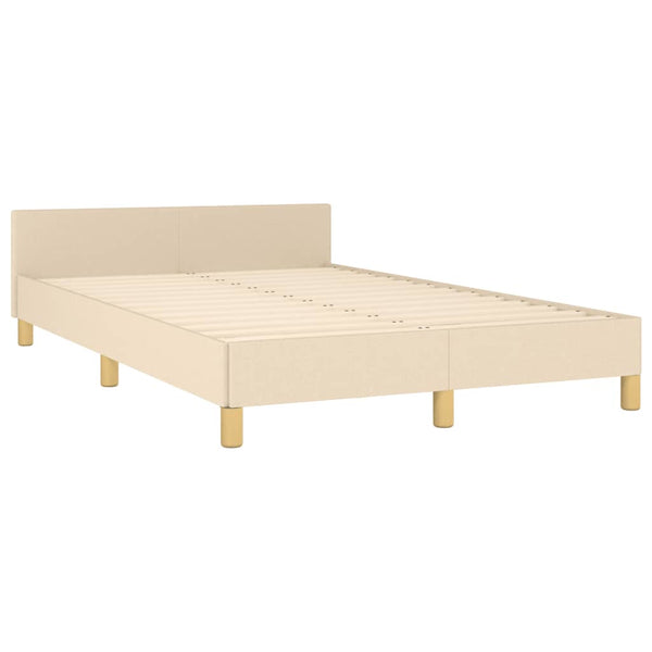 vidaXL Bed Frame without Mattress Cream 120x200 cm Fabric