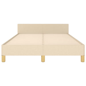 vidaXL Bed Frame without Mattress Cream 120x200 cm Fabric