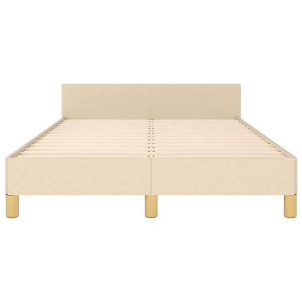 vidaXL Bed Frame without Mattress Cream 120x200 cm Fabric