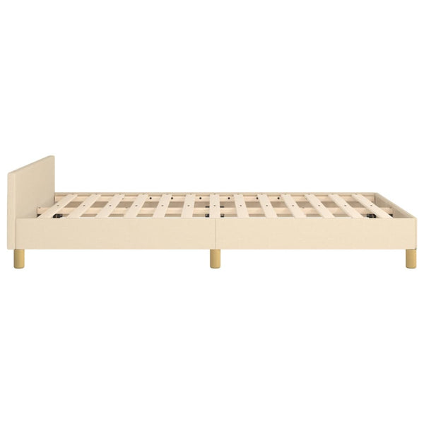 vidaXL Bed Frame without Mattress Cream 120x200 cm Fabric