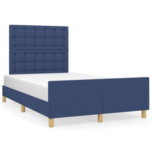 vidaXL Bed Frame without Mattress Blue 120x200 cm Fabric