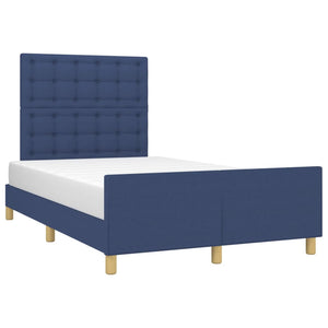 vidaXL Bed Frame without Mattress Blue 120x200 cm Fabric