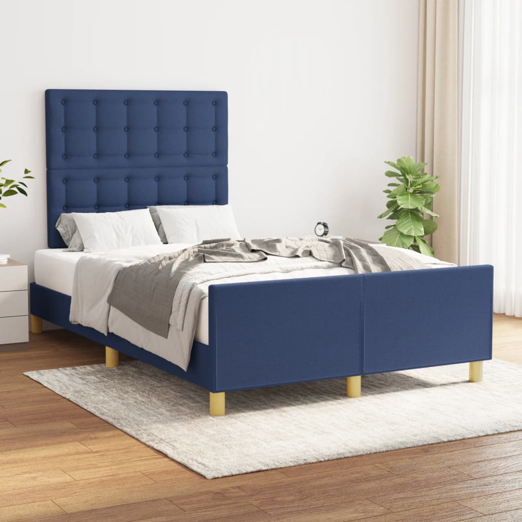 vidaXL Bed Frame without Mattress Blue 120x200 cm Fabric