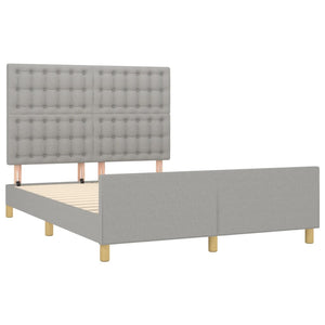 vidaXL Bed Frame without Mattress Light Grey 140x190 cm Fabric
