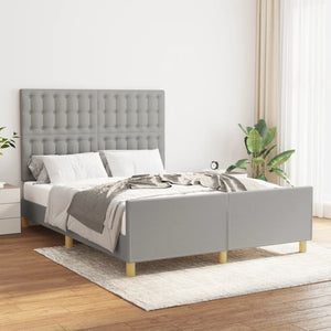 vidaXL Bed Frame without Mattress Light Grey 140x190 cm Fabric