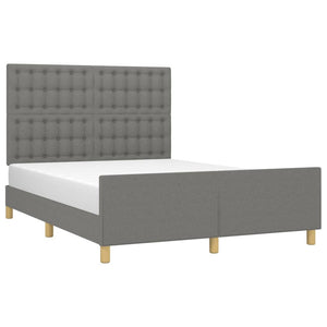 vidaXL Bed Frame without Mattress Dark Grey 140x190 cm Fabric
