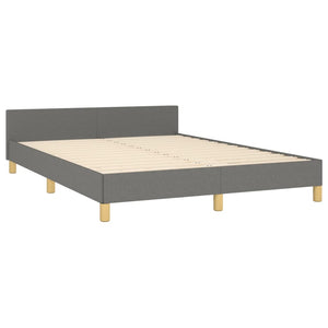 vidaXL Bed Frame without Mattress Dark Grey 140x190 cm Fabric