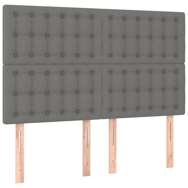 vidaXL Bed Frame without Mattress Dark Grey 140x190 cm Fabric