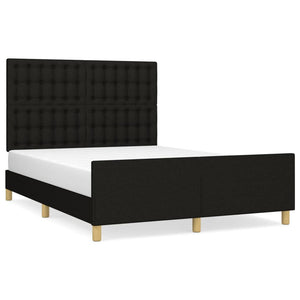 vidaXL Bed Frame without Mattress Black 140x190 cm Fabric