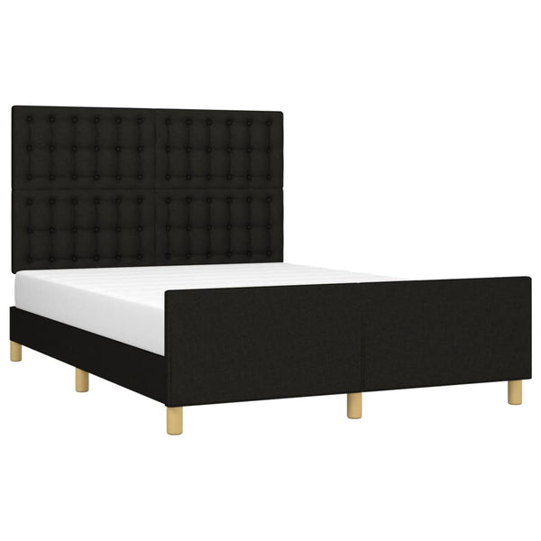 vidaXL Bed Frame without Mattress Black 140x190 cm Fabric