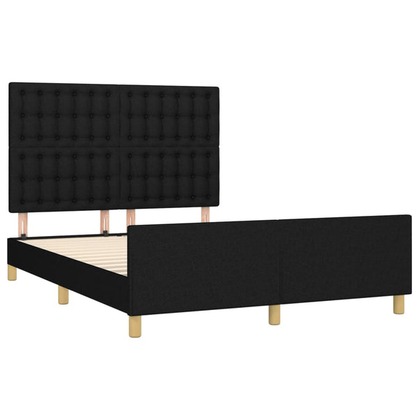 vidaXL Bed Frame without Mattress Black 140x190 cm Fabric