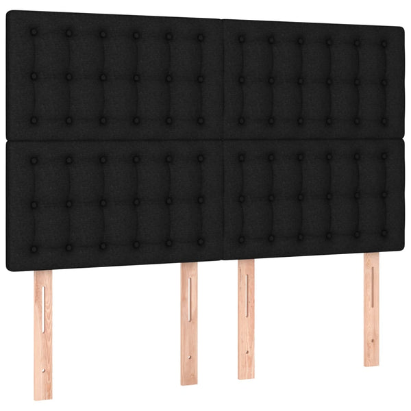 vidaXL Bed Frame without Mattress Black 140x190 cm Fabric