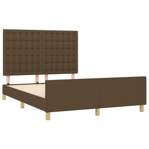 vidaXL Bed Frame without Mattress Dark Brown 140x190 cm Fabric