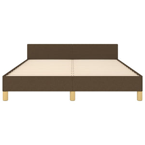 vidaXL Bed Frame without Mattress Dark Brown 140x190 cm Fabric