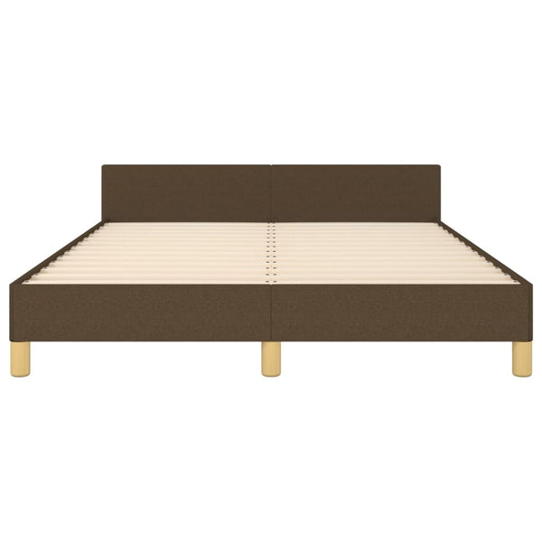 vidaXL Bed Frame without Mattress Dark Brown 140x190 cm Fabric