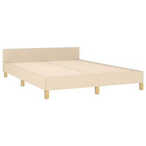 vidaXL Bed Frame without Mattress Cream 140x190 cm Fabric