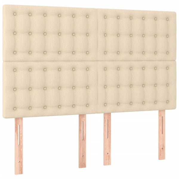 vidaXL Bed Frame without Mattress Cream 140x190 cm Fabric