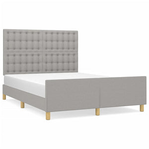 vidaXL Bed Frame without Mattress Light Grey 140x200 cm Fabric