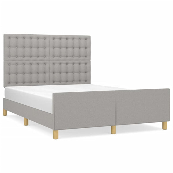 vidaXL Bed Frame without Mattress Light Grey 140x200 cm Fabric