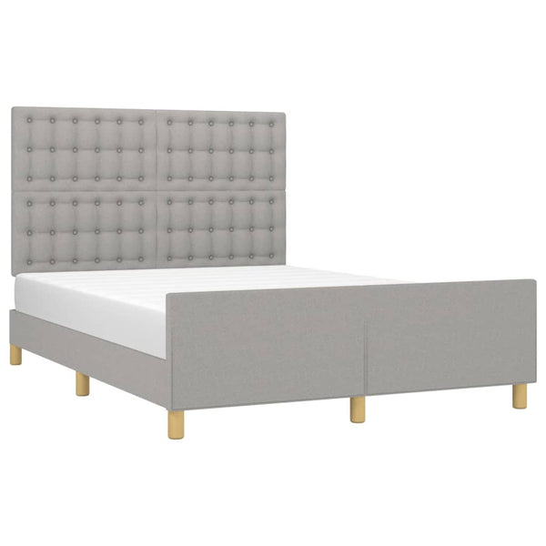 vidaXL Bed Frame without Mattress Light Grey 140x200 cm Fabric