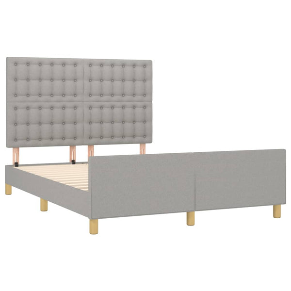 vidaXL Bed Frame without Mattress Light Grey 140x200 cm Fabric