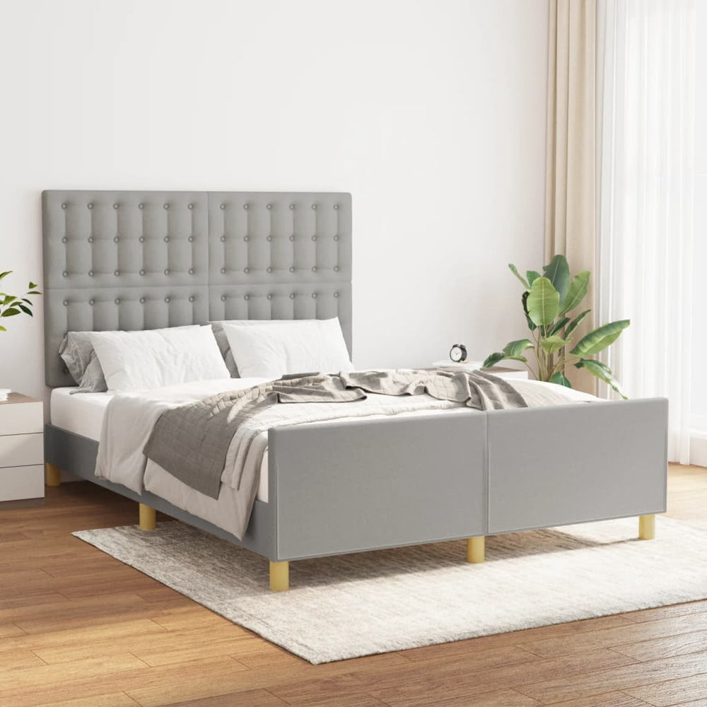 vidaXL Bed Frame without Mattress Light Grey 140x200 cm Fabric