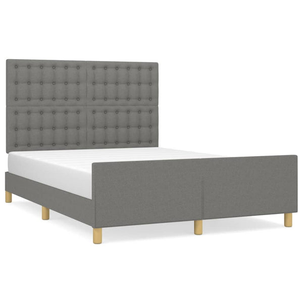 vidaXL Bed Frame without Mattress Dark Grey 140x200 cm Fabric