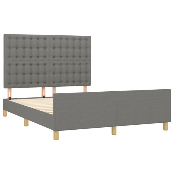 vidaXL Bed Frame without Mattress Dark Grey 140x200 cm Fabric