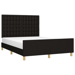 vidaXL Bed Frame without Mattress Black 140x200 cm Fabric