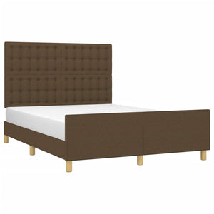 vidaXL Bed Frame without Mattress Dark Brown 140x200 cm Fabric